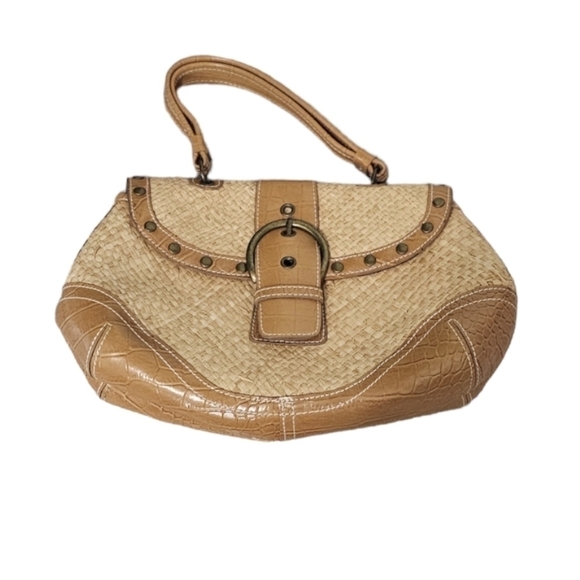 Vintage Straw Wicker style woven buckle purse 👜 handbag - Picture 2 of 5